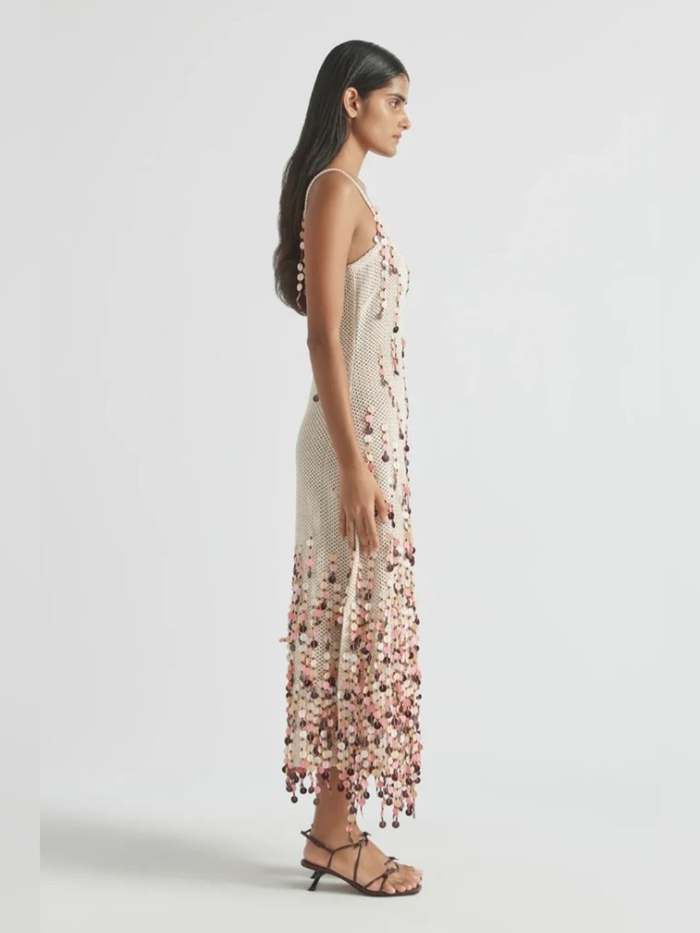 Antipodean Periscope Cotton Crocheted Hand Embellished Midi Dress AU12/US8 NWT - Picture 6 of 12